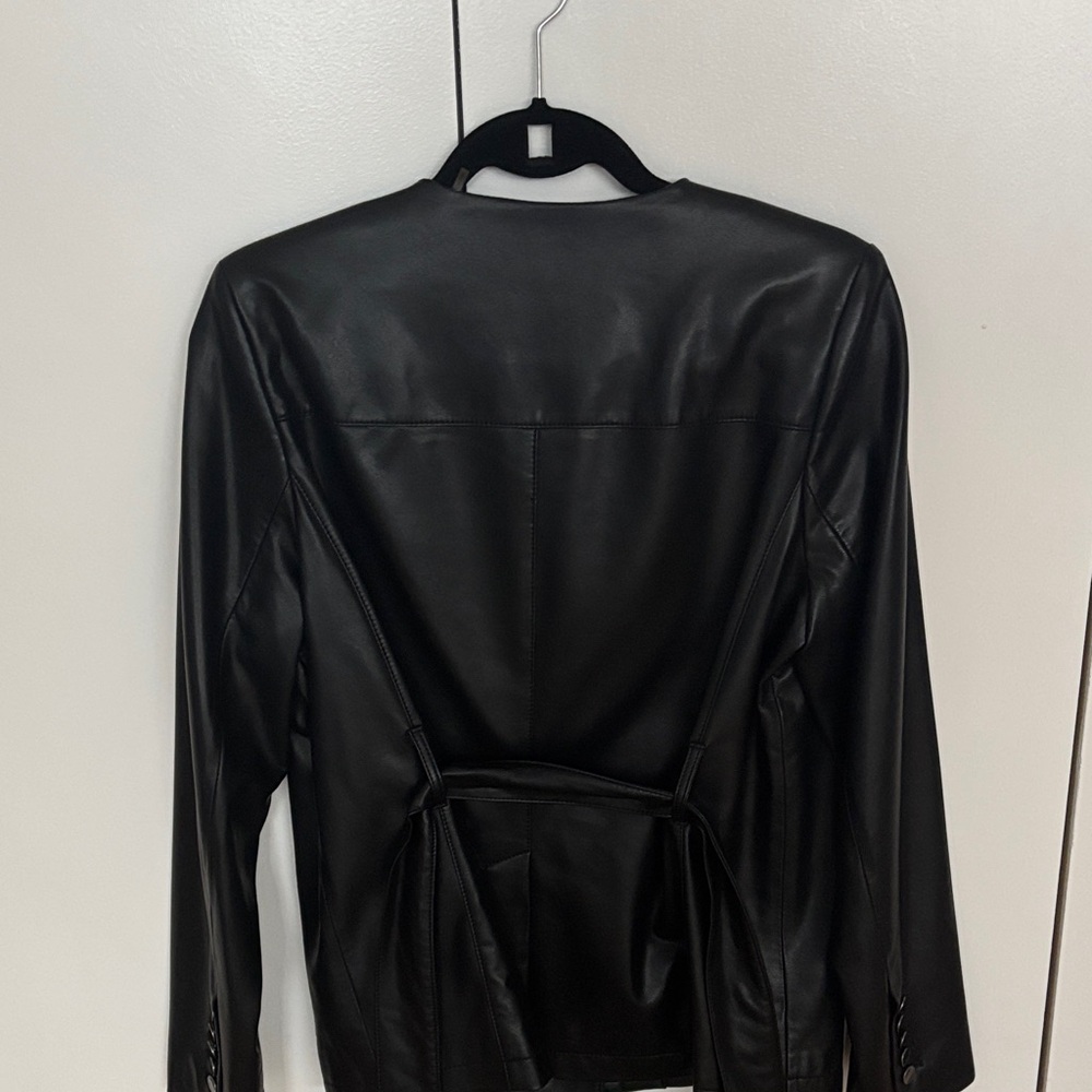 Kobi Halperin Black Leather Belted Jacket - Picture 3 of 3